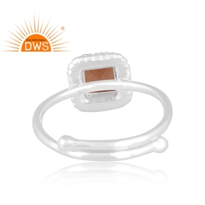 Anillo apilable de piedras preciosas de luna de Chocolate Natural de plata de ley fina, joyería personalizada para mujer, regalo para ella - Product Image 4