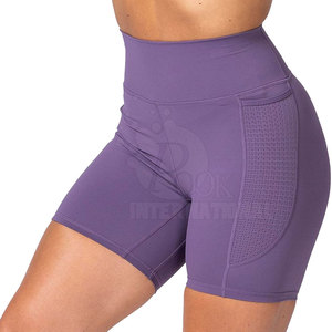 Short de Yoga Sexy en Spandex sans couture pour femmes, short de course à pied taille haute, taille personnalisée - Product Image 3