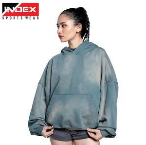 Sweat à capuche oversize unisexe 100% coton personnalisé Vintage délavé à l'acide French Terry Sun Faded the Distressed Men Hoodie - Product Image 5