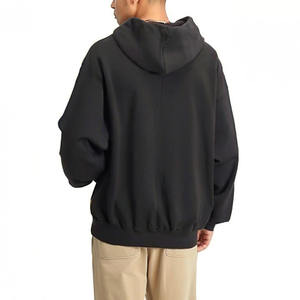 380g 100% algodón más polar grueso bordado invierno hombres Unisex suelta Color sólido carta patrón Sudadera con capucha - Product Image 5