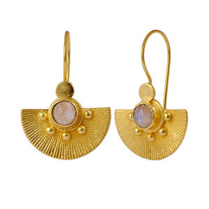 Pendientes chapados en oro de Onyx Trend para mujer, joyería de latón decente hecha a mano con pendientes colgantes de piedras preciosas naturales - Product Image 3