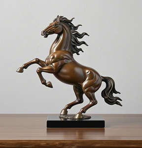 현대 북유럽 청동 금속 주조 크리스마스 가정 장식을위한 맞춤형 실물 크기의 페가수스 입상 새겨진 동물 조각 - Product Image 1