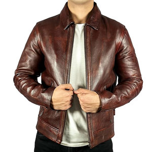 Chaqueta de cuero para hombre, precio de alta calidad, chaqueta de cuero con logotipo personalizado para hombre, chaqueta de precio al por mayor de fábrica para hombre - Product Image 1