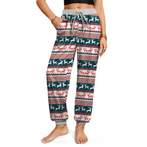 Bold Comfort Christmas Sweatpants Mujer Premium Fit Cordón Christmas Sweatpants Poliéster Soft Warm Holiday Mood - Product Image 1