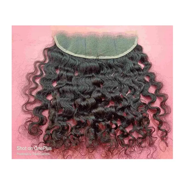 100% Premium Indian Remy Virgin Rambut Manusia Alami Swiss Lace Closure Frontal Produsen Di India