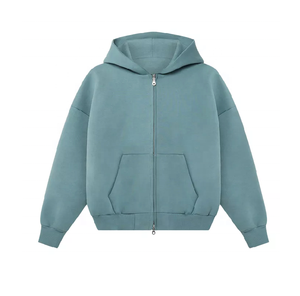 เสื้อฮู้ดดี้ผู้ชายพรีเมียมทรงโอเวอร์ไซส์ ผ้าฟลีซ ซิปหน้า สีพื้น สวมใส่สบาย ผ้าฝ้าย ระบายอากาศได้ดี - Product Image 5
