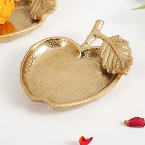 Bandeja Decorativa Tradicional de Metal Dorado Cuadrada para Joyas, Llaves, Organizador Pequeño, Bandeja de Servicio, Decoración Botánica de Escritorio, Decoración de Bodas - Product Image 3