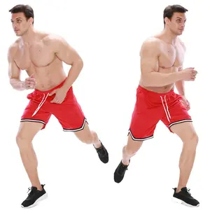 กางเกงกีฬาขาสั้นสำหรับผู้ชาย,กางเกงตาข่ายผ้าแบบเรียบใส่เล่นบาสเก็ตบอลยิมกางเกงวิ่งเล่นยิมกางเกงวอร์มลำลอง