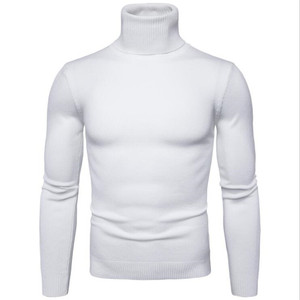 Pulls Slim Fit personnalisés pour hommes Pull à col roulé côtelé thermique et chaud pour hommes Vente en gros de tricots à col roulé à col montant pour hommes - Product Image 6
