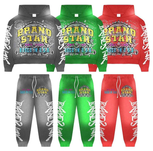 Custom Lightweight Vintage Style Solid Color Cotton Tracksuits Set Hooded Collar Breathable Quick Dry <b>for</b> Winter Eco-Friendly - Product Image 4