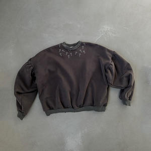 Sudaderas de cuello redondo desgastadas Unisex, peso pesado personalizado 420 Gsm 100% algodón, impresión Digital lavada con ácido para invierno - Product Image 1