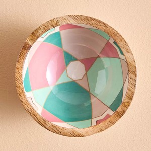 Plateaux de service de luxe modernes de qualité supérieure Bols décoratifs de couleur personnalisée pour les mariages et le Ramadan Émail pour bols en bois de manguier - Product Image 4