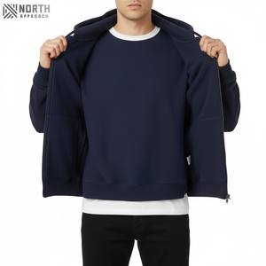 Manga larga Diseño en blanco Streetwear Sudaderas con capucha de peso pesado Unisex 100% Sudadera con capucha de algodón Sudaderas con capucha reversibles Hombre - Product Image 6