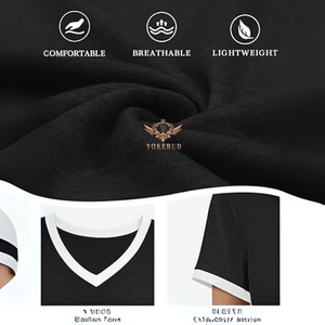 Camisetas de manga corta para mujer, camisetas de verano, Túnica suave informal con cuello en V, ropa básica de entrenamiento, trajes de Moda de Primavera 2025 de BD - Product Image 6