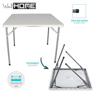 Tavolo Pieghevole Quadrato da Esterno in Polietilene Well Home 88x88x74cm - Product Image 2