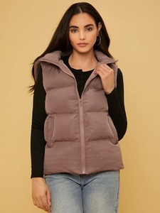 Gilet matelassé personnalisé de meilleure conception pour les femmes Outdoor Fashionwear Stylish Zipper Bubble Jacket 2025 - Product Image 4