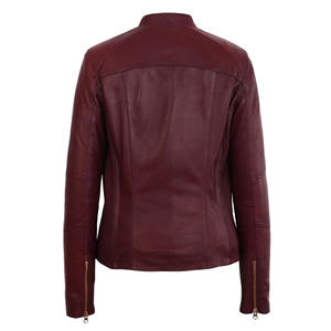 Precio barato, calidad superior, diseño personalizado, talla adulta, chaqueta de cuero genuino para mujer, chaqueta de cuero de secado rápido hecha a medida para mujer - Product Image 2