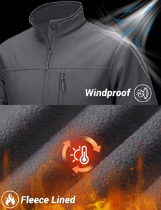 New <b>Fleece</b> <b>Lined</b> Softshell <b>Jacket</b> Winter Wear Shell Material Polyester Cotton Clothing Regular Softshell <b>Jackets</b> - Product Image 5