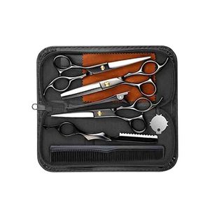 7 pièces Kits d'outils de barbier couleur argent barbier coupe de cheveux amincissement ciseaux et peigne ensemble ensemble de Salon de coiffure - Product Image 3