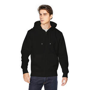 Sudadera personalizada puff impresión LOGO en blanco cremallera mezcla llano fabricantes llano pulóver en blanco esencial zip up hombres Sudadera con capucha - Product Image 1