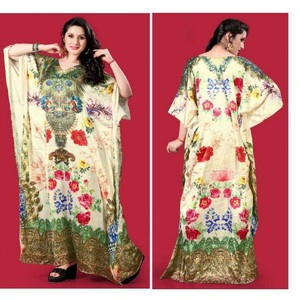 Vestido caftán informal de 52 pulgadas, tejido de gasa de poliéster ecológico, estilo dulce, estampado Digital, vestido caftán de estilo largo - Product Image 2