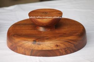 ชามไม้ทำด้วยมือผู้ผลิตจากอินเดียสำหรับสลัด - Product Image 5