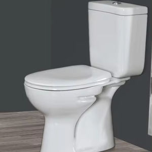 Juego de Artículos Sanitarios al Precio Más Bajo de Ruanda: Inodoro de Dos Piezas con Descarga Directa, Inodoro WC y Lavabo con Pedestal, Sifón en S - Product Image 1