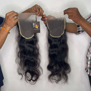 Cheveux brésiliens vierges non traités, prix d'usine, lots de cheveux humains indiens bruts en vrac, fermeture frontale en dentelle HD 6x6 5x5, cheveux humains - Product Image 1