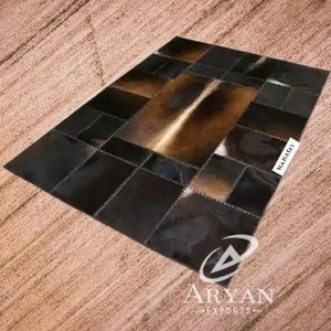 New Trend Real Handmade Genuine <b>Leather</b> Carpets and Rugs Cowhide <b>Leather</b> Hot Sale Patchwork Rugs for Living Room Large Area - Product Image 1