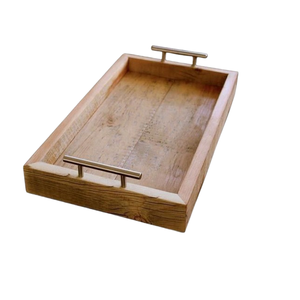 Bandeja de servicio de madera de forma personalizada de estilo nórdico de forma rectangular con asa para hotel y cafetería en casa que sirve comida deliciosa - Product Image 3