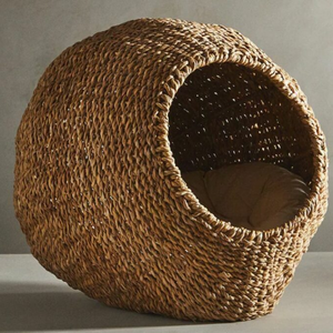 Lit de chat en jonc de mer écologique tissé à la main lit confortable pour animal de compagnie avec coussin doux en gros du Vietnam - Product Image 2