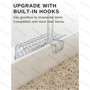 Cuchara de arena para gatos de doble orificio de acero inoxidable para arena de tofu y bentonita-Herramienta de limpieza para mascotas - Product Image 6