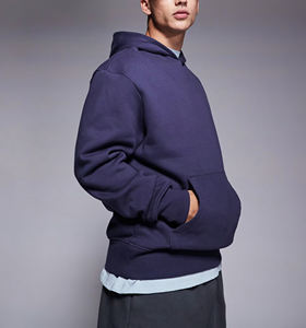 Haute qualité lourd 100% coton noir goutte épaule personnalisé imprimé streetwear confortable pull bases hommes sweats à capuche - Product Image 2