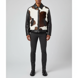 Chaqueta de cuero hecha a mano de Pakistán, de piel de vaca y de cabra, lista para enviar, chaquetas disponibles OEM al por mayor - Product Image 4