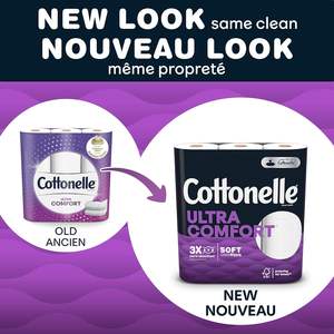 Cottonelle® UltraComfort Toilet Tissue, 3" x 3-7/8", White, 268 Sheets Per <b>Roll</b>, Pack Of 12 <b>Rolls</b> - Product Image 6