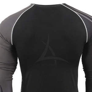 Chemises de compression pour hommes à manches longues, logo personnalisé, solides, à séchage rapide, respirantes, écologiques, en élasthanne/polyester - Product Image 6