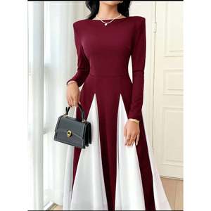 Elegante Vestido Doble de Gasa para Mujer, Cómodo Vestido de Gala con Detalles de Crochet, Estilo Imperio, Tallas XS-XL, Largo hasta el Suelo, Ideal para Fiestas - Product Image 3