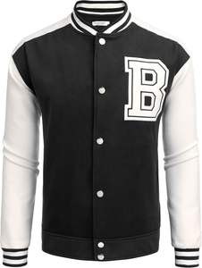 Vente en gros 100% veste universitaire en laine pour hommes col montant OEM veste d'hiver personnalisée avec logo avant respirant et élégant - Product Image 3