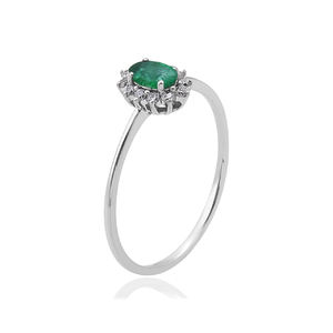 Manufacturer's Luxury 925 Sterling Silver Multi-Gemstone Ring with Emerald Zircon Diamond for Wedding or Party Gifts or Wear - Product Image 2