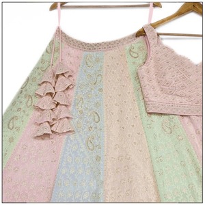 Bán buôn đẹp nặng Faux georgette Bridal <span class=keywords><strong>lehenga</strong></span> choli với trình tự thêu làm việc và mô hình thời trang cho đám cưới mặc - Product Image 6