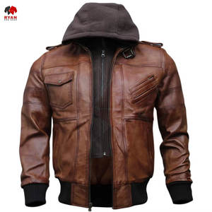 Veste en cuir pour homme de haute qualité, logo personnalisé, couleur unie, design moderne, OEM ODM, vente en gros - Product Image 5
