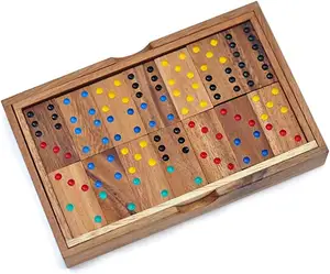 Domino 6x6, permainan kayu domino Double 6 L