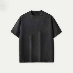 Camiseta de algodón 100% de lujo para hombre, camisetas lavadas con ácido de gran tamaño con logotipo Vintage en blanco de alta calidad, camiseta personalizada desteñida para hombre - Product Image 5