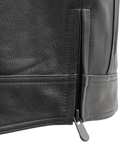 เสื้อกั๊กหนังแท้สำหรับขี่มอเตอร์ไซค์ผู้ชาย คุณภาพสูง ราคาขายส่งจากโรงงาน ขายดี สำหรับฤดูหนาว - Product Image 3