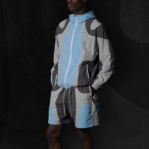 Vente en gros Ensemble short en nylon personnalisé Survêtements coupe-vent en nylon deux pièces en polyester léger pour hommes - Product Image 3