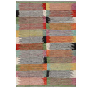 พรมอิมาโกะ ไมมาฮานา อัฟกานิสถาน คิลิม ขนาด 245 x 171 ซม. พรมแบบดั้งเดิมของชาวอัฟกันและชุดพรม - Product Image 1