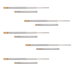 Set Emuca di 5 guide per cassetti a chiusura morbida 45mm di altezza 650mm di profondità con cuscinetti a sfera - Product Image 1