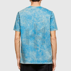 T-shirts délavés à l'acide pour hommes avec logo personnalisé en gros 100% coton solide écologique respirant à manches courtes tenue décontracté - Product Image 2