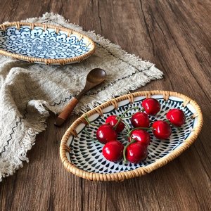 Nouvelle Collection de plateau décoratif en rotin - Product Image 1