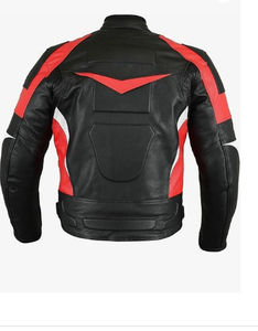 Veste de moto en cuir de haute qualité avec cuir de vache avec panneaux samtex à quatre voies avec protecteur approuvé CE - Product Image 3